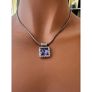 BRIGHTON Regina Purple Crystal Necklace 16"-18" Adjustable RETIRED